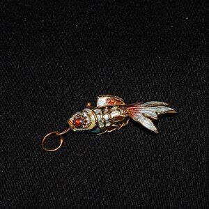 Gold Tone and enamel Segmented Koi Fish Pendant/Charm